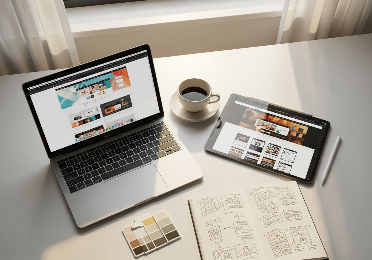 Web designer workspace